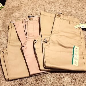 Lot of 5 brand new uniform pants tan 7 and 6